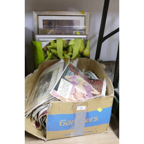 52 - Box of vintage magazines, The War Illustrated and Picture Gower, as new jigsaw puzzle, pictures etc
