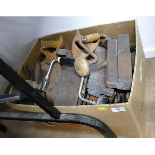 54 - Vintage hand tools, saws, planes, braces etc