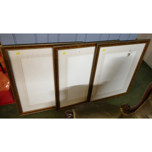 10 - Three large matching picture frames, 84 cm x 69 cm