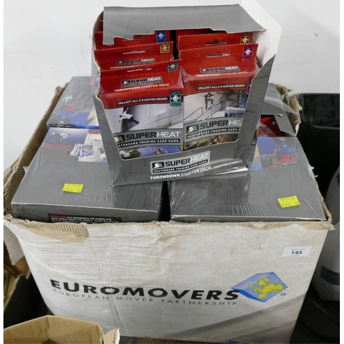 145 - Boxes of SuperHeat Skateboard Trading Card Game Throwdown Starter Decks