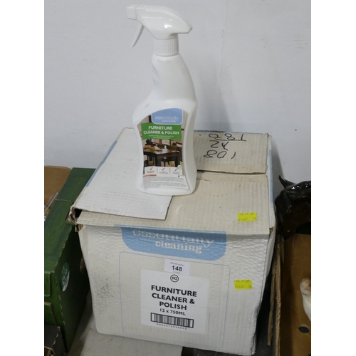 148 - Box of furniture cleaner and polish