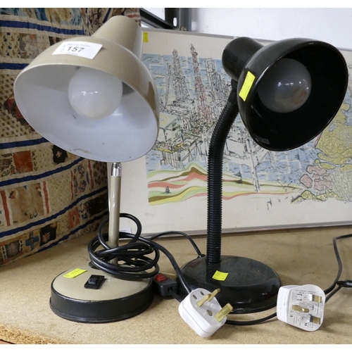 157 - Two small adjustable desk lamps