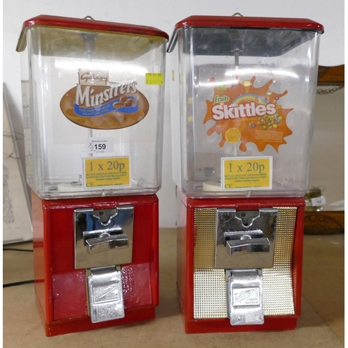 159 - Two vintage coin operated sweet dispensers