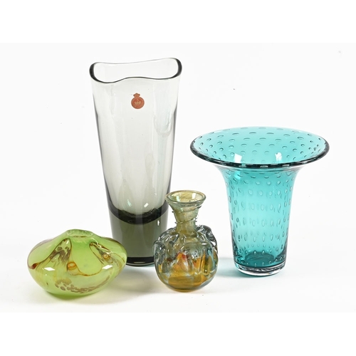 89 - A Danish Holme Garde vase 25.5 cm high, a Pauline Solvein green glass vase 13 cm diameter, Peter Lay... 