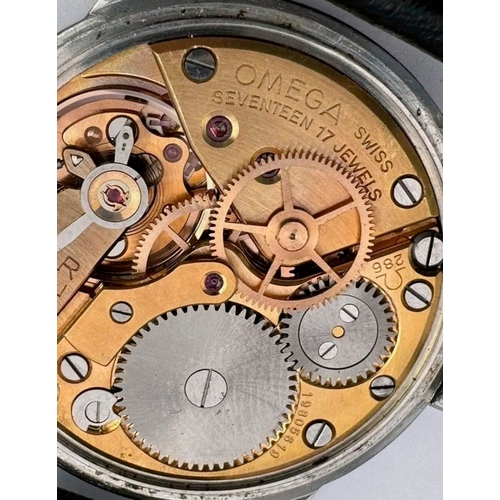 260 - An early 1960's Omega watch date for 1962, with non-luminous dial, case marked 131.013 for the Japan... 