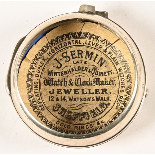 304 - A Masonic pair cased pocket watch, the enamelled dial decorated with 