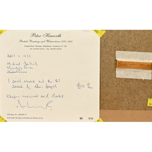 494 - Attributed to Edwin Hayes RHA RI ROI (1819-1904), a watercolour sketch for an oil coastal scene.  12... 