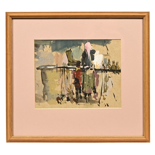 495 - A watercolour initialled T S, marked to the rear 