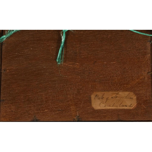 498 - A 19th century oil on panel, with label to rear 