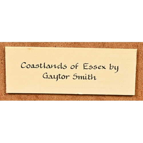 558 - Gayter Smith, watercolour house and boats on estuary, titled to rear 