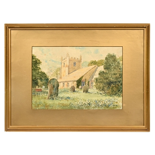 575 - A watercolour depicting Aldingham Church (Aldingham in Furness Cumbria), signed to the lower left po... 