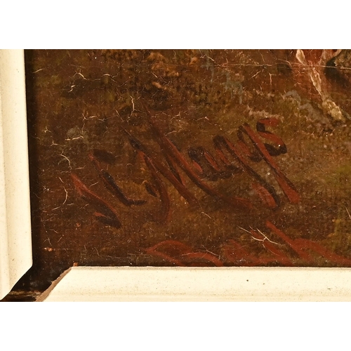 586 - James Charles Maggs (often known as John 1819-1896), oil on canvas coaching and foxhunting scene. 34... 