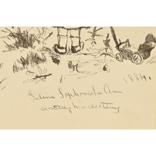 588 - John C Staples (19th century), a pen and ink sketch montage for 