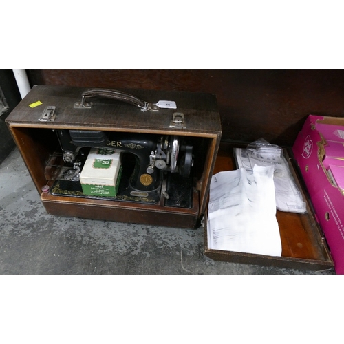 50 - Singer sewing machine in case