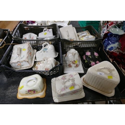287 - Ceramic butter and cheese dishes