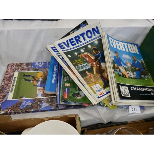 221 - Quantity of Everton football programmes and Everton book