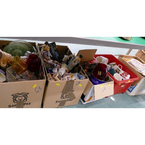 68 - Four boxes of ceramics and ornaments