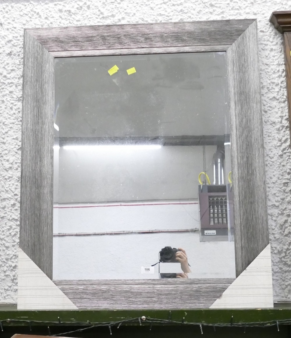 Mirror in a silver coloured fame, 75 cm x 89 cm