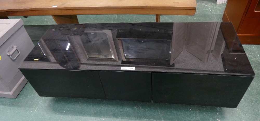 Modern black low media unit
