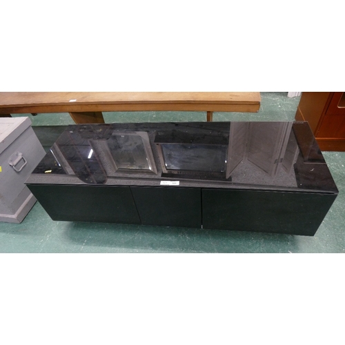 Modern black low media unit