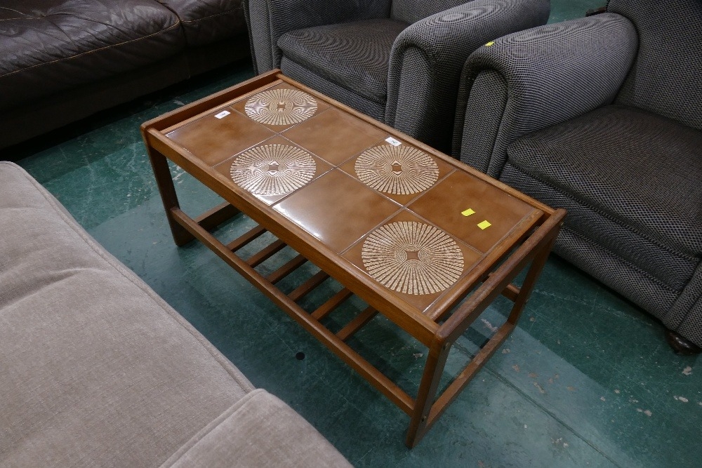 Mid century tile topped coffee table