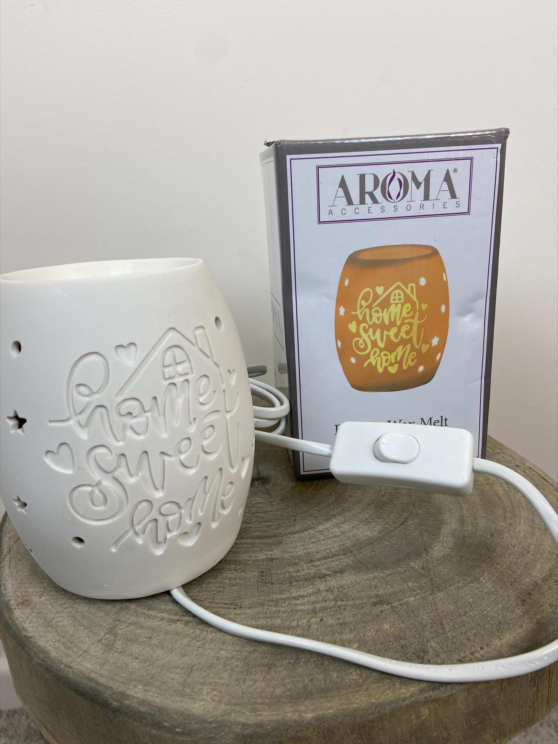Aroma Electric Wax Melt Burner 12.5cm Home Sweet Home