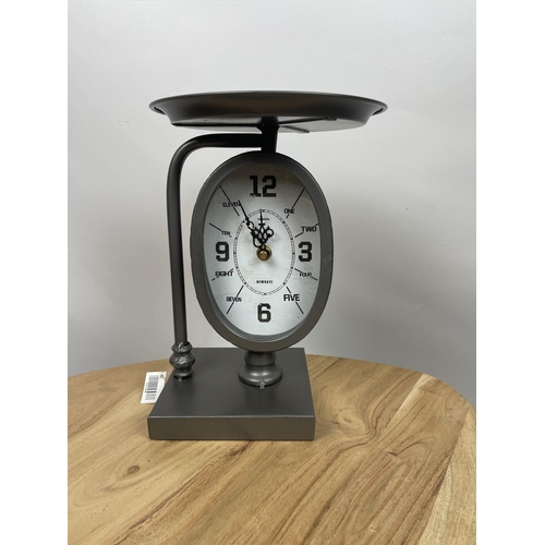 Newgate Grey Metal Kitchen Clock in the Form of a Scale H 26cm