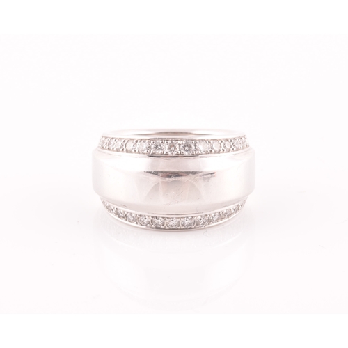 38 - Chopard. An 18ct white gold and diamond ring, in the La Strada design, of rounded form, inset with t... 