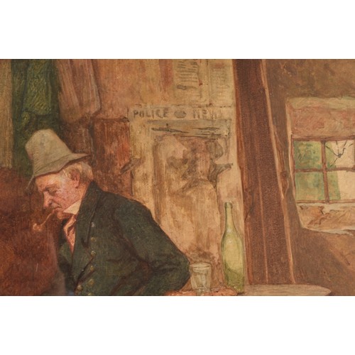 226 - W H W (19th century)an interior scene of a gentleman smoking a kipper, seated at a table, a 'Police ... 