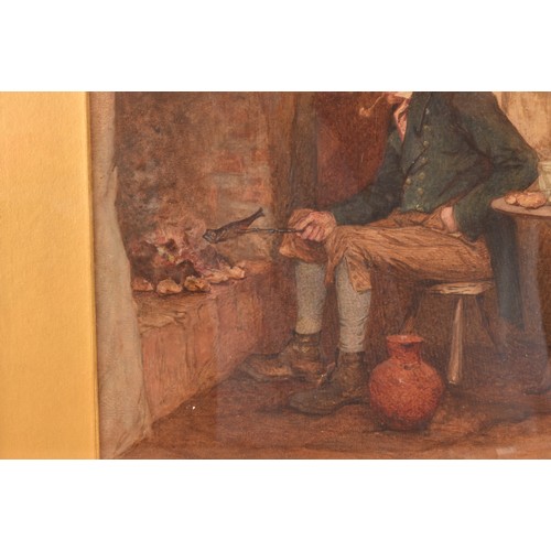 226 - W H W (19th century)an interior scene of a gentleman smoking a kipper, seated at a table, a 'Police ... 