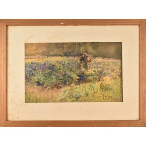 284 - Giffard Hocart Lenfestey (British, 1872-1943)Picking vegetables, watercolour, signed and dated '96, ... 