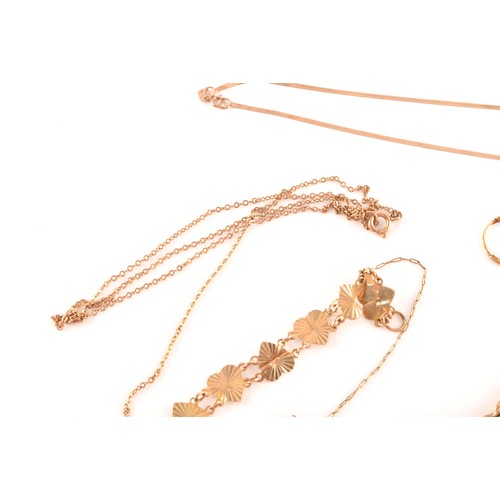 45 - A collection of jewellery including a 9ct yellow gold rope-twist necklace, together with a 9ct yello... 