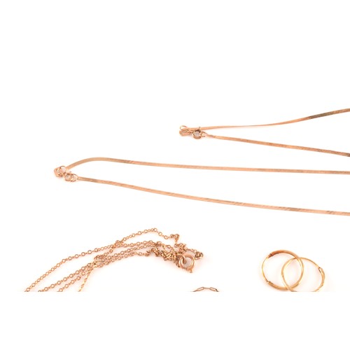 45 - A collection of jewellery including a 9ct yellow gold rope-twist necklace, together with a 9ct yello... 