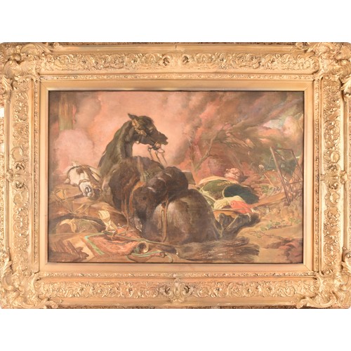 239 - After Sir Edwin Landseer (British, 1802-1873)a Victorian copy of War Horse, depicting the aftermath ... 