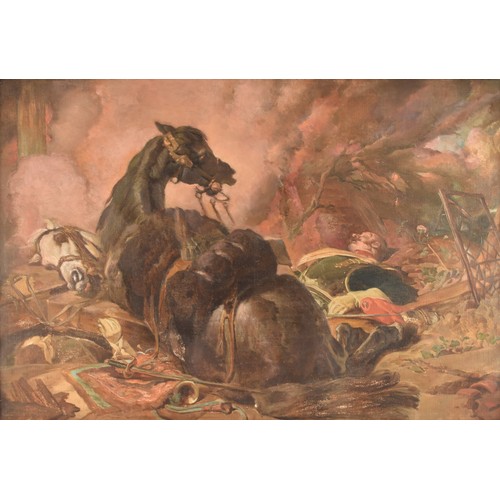 239 - After Sir Edwin Landseer (British, 1802-1873)a Victorian copy of War Horse, depicting the aftermath ... 