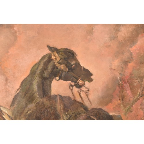 239 - After Sir Edwin Landseer (British, 1802-1873)a Victorian copy of War Horse, depicting the aftermath ... 