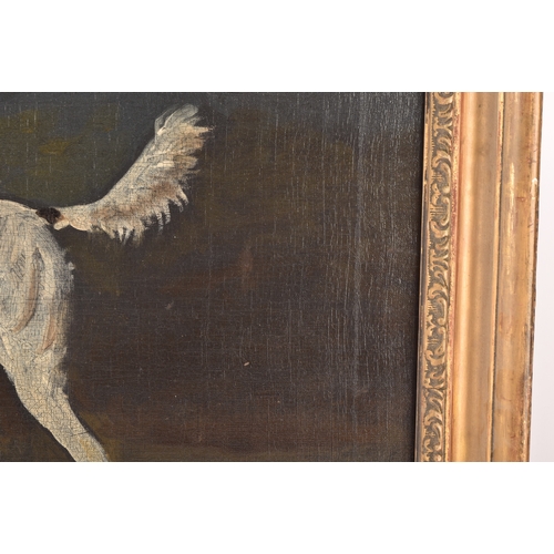 244 - 19th Century English Schoola portrait of a sporting dog in a landscape, oil on canvas, relined, appe... 