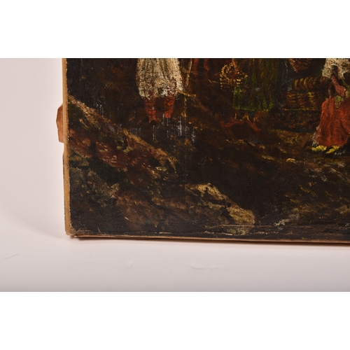 253 - 18th / 19th century Continental Schoolan extensive wooded and mountainous landscape scene with figur... 