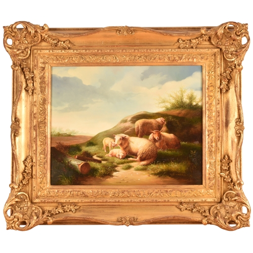 261 - After Thomas Sidney Cooper (British, 1803-1902)an idyllic scene of sheep grazing in a landscape besi... 