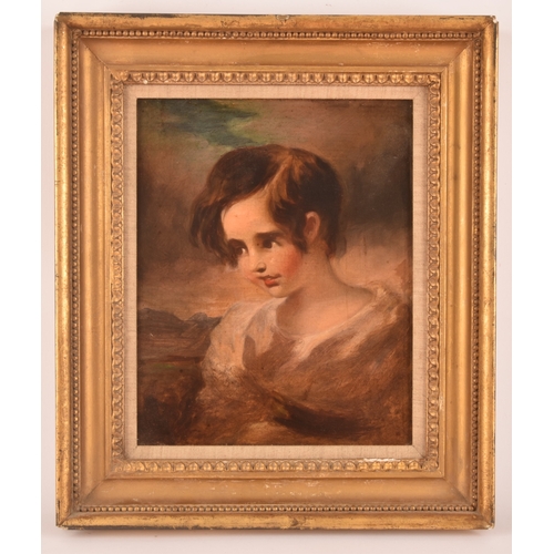 264 - A group of three small portraitscomprising a late 19th century portrait of a young child in a landsc... 