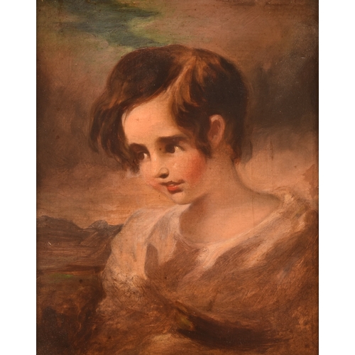 264 - A group of three small portraitscomprising a late 19th century portrait of a young child in a landsc... 