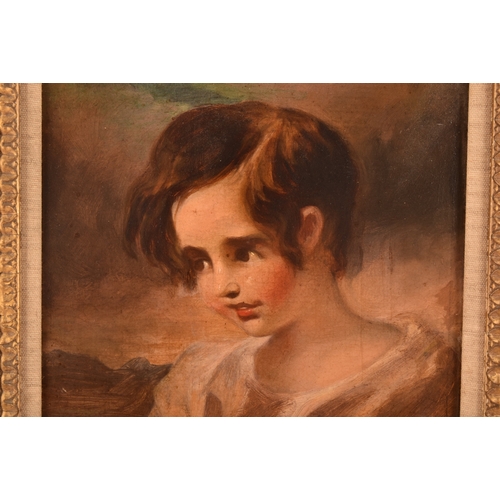 264 - A group of three small portraitscomprising a late 19th century portrait of a young child in a landsc... 