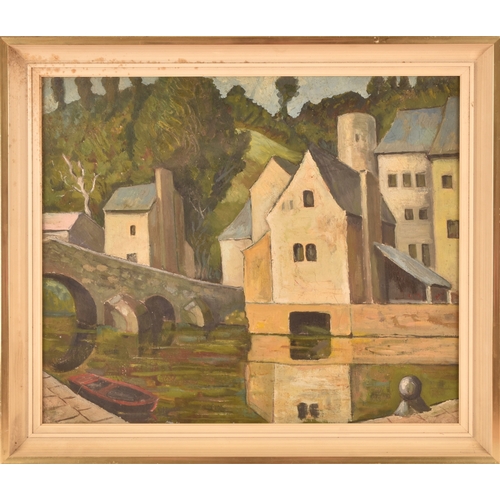 270 - Early 20th century Continental Schoola scene of buildings in Marseilles, inscribed verso, oil on can... 