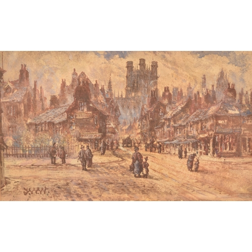 270 - Early 20th century Continental Schoola scene of buildings in Marseilles, inscribed verso, oil on can... 