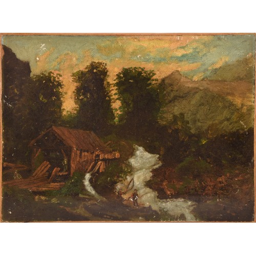 271 - 19th century Continental Schoola group of three small unframed landscapes, depicting figures fishing... 