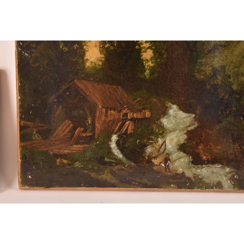 271 - 19th century Continental Schoola group of three small unframed landscapes, depicting figures fishing... 