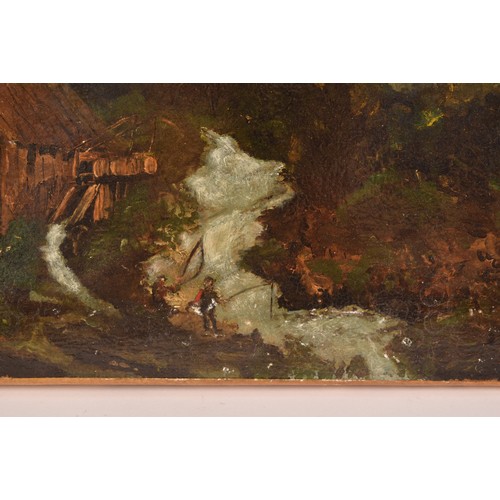 271 - 19th century Continental Schoola group of three small unframed landscapes, depicting figures fishing... 