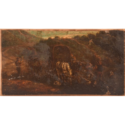 271 - 19th century Continental Schoola group of three small unframed landscapes, depicting figures fishing... 