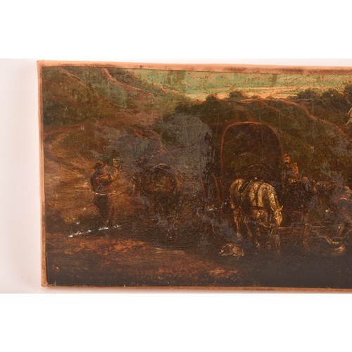 271 - 19th century Continental Schoola group of three small unframed landscapes, depicting figures fishing... 