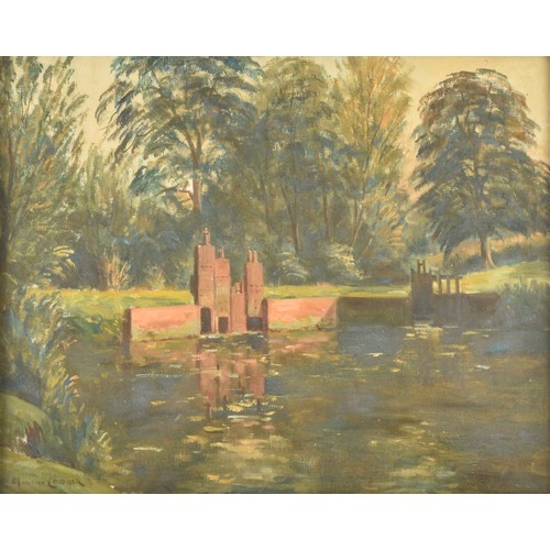 273 - Maurice Frederick Codner (British, 1888-1958)a landscape scene of a mill pond with sluice gate, sign... 